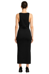 Women’s Black Satin Maxi Dress