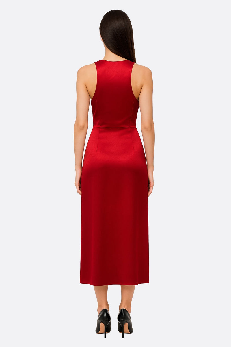 Women’s Red Satin Maxi Dress